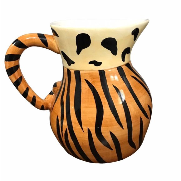 Seymour Mann Ceramic Safari Pitcher, Tiger Design signed - Picture 1 of 6